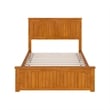 Nantucket Full Low Profile Platform Bed with Matching Footboard in Light Toffee