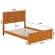 Nantucket Full Low Profile Platform Bed with Matching Footboard in Light Toffee