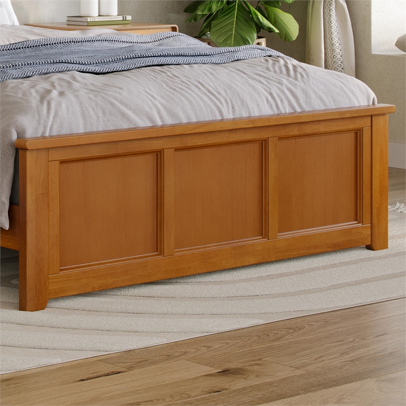 Madison Full Low Profile Platform Bed with Matching Footboard in Light Toffee