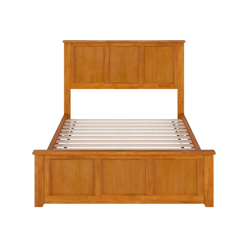 Madison Full Low Profile Platform Bed with Matching Footboard in Light Toffee