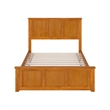 Madison Full Low Profile Platform Bed with Matching Footboard in Light Toffee
