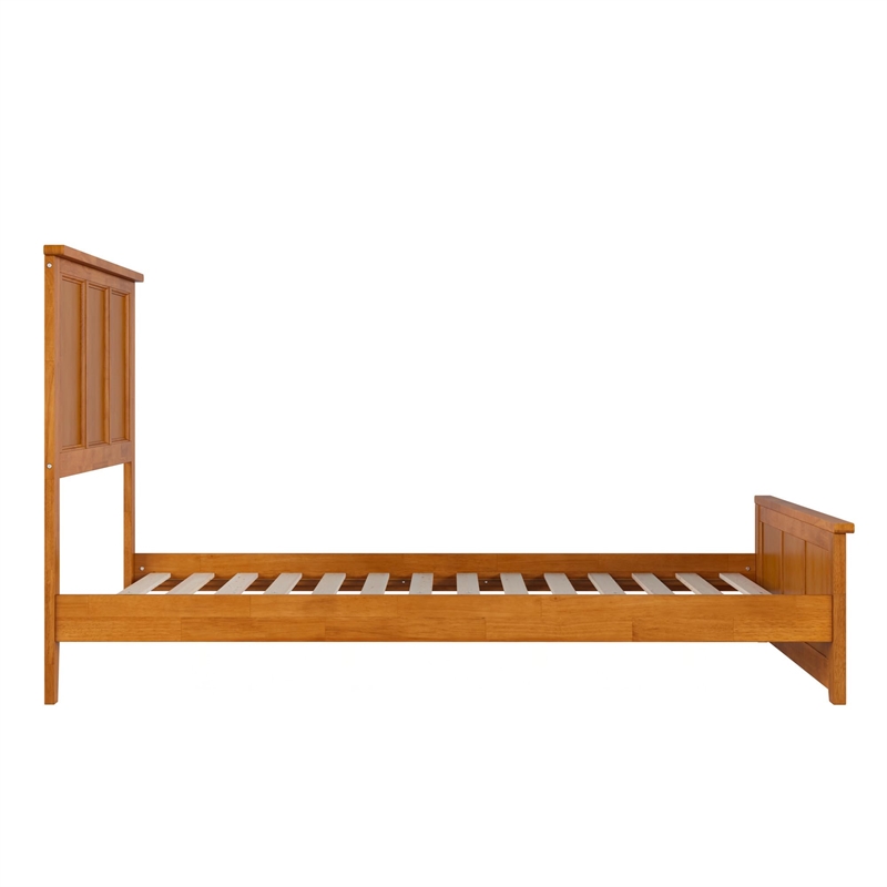 Madison Full Low Profile Platform Bed with Matching Footboard in Light Toffee