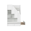 Dover Twin over Twin Wood Staircase Bunk Bed with Drawer & Trundle in White