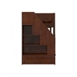 Dover Twin over Twin Wood Staircase Bunk Bed with Drawer & Trundle in Walnut