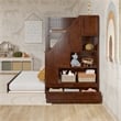 Dover Twin over Twin Wood Staircase Bunk Bed with Drawer & Trundle in Walnut