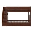 Dover Twin over Twin Wood Staircase Bunk Bed with Drawer & Trundle in Walnut