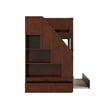 Dover Twin over Twin Wood Staircase Bunk Bed with Drawer & Trundle in Walnut