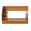 Dover Twin over Twin Wood Staircase Bunk Bed w/ Drawer & Trundle in Light Toffee