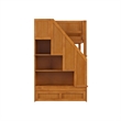Dover Twin over Twin Wood Staircase Bunk Bed w/ Drawer & Trundle in Light Toffee