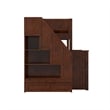 Dover Twin over Full Wood Staircase Bunk Bed with Drawer & Trundle in Walnut