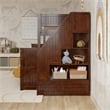 Dover Twin over Full Wood Staircase Bunk Bed with Drawer & Trundle in Walnut