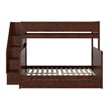Dover Twin over Full Wood Staircase Bunk Bed with Drawer & Trundle in Walnut