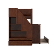 Dover Twin over Full Wood Staircase Bunk Bed with Drawer & Trundle in Walnut