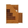 Dover Twin over Full Wood Staircase Bunk Bed w/ Drawer & Trundle in Light Toffee