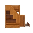 Dover Twin over Full Wood Staircase Bunk Bed w/ Drawer & Trundle in Light Toffee