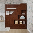 Dover Full over Full Wood Staircase Bunk Bed with Drawer & Trundle in Walnut