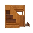 Dover Full over Full Wood Staircase Bunk Bed w/ Drawer & Trundle in Light Toffee