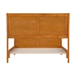 Portland Full Wood Low Platform Bed with Matching Footboard in Light Toffee