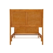 Portland Twin XL Wood Foundation Bed Frame with Matching Footboard  Light Toffee