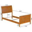 Portland Twin XL Wood Foundation Bed Frame with Matching Footboard  Light Toffee