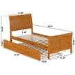 Portland Twin XL Wood Bed with Matching Footboard & Trundle in Light Toffee