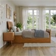 Portland Twin XL Wood Bed with Matching Footboard & Trundle in Light Toffee