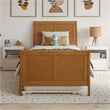 Portland Twin Wood Bed with Matching Footboard & Trundle in Light Toffee