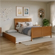 Portland Full Wood Bed with Matching Footboard & Trundle in Light Toffee