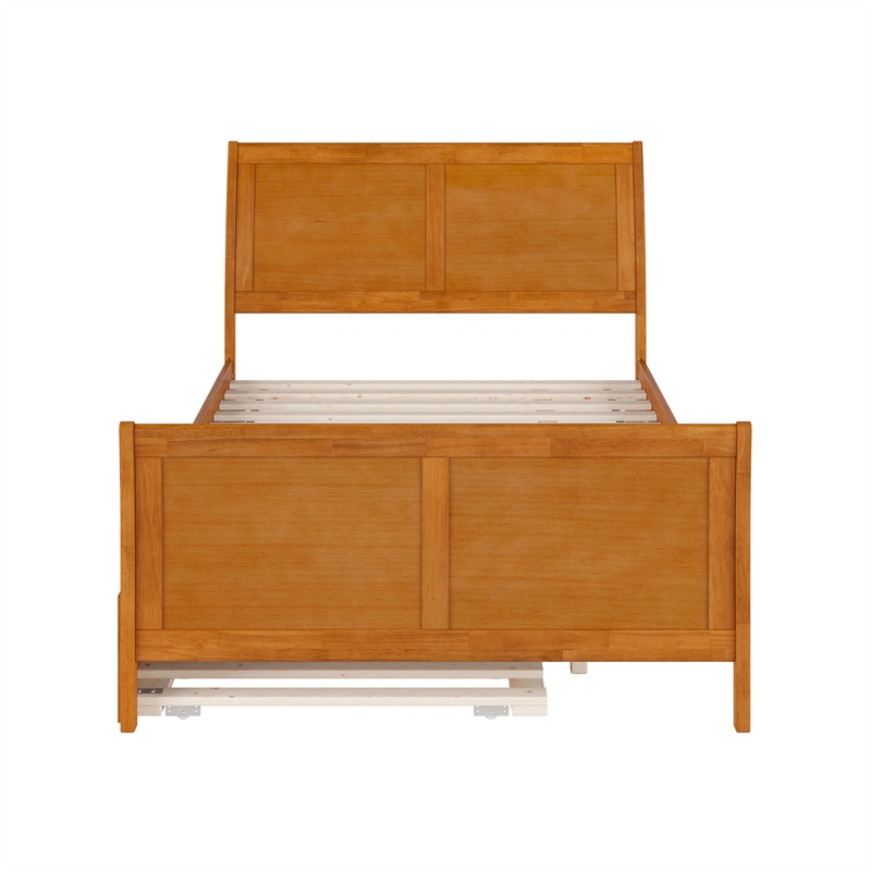 Portland Full Wood Bed with Matching Footboard & Trundle in Light Toffee