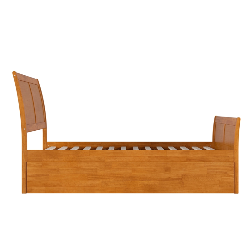 Portland Full Wood Bed with Matching Footboard & Trundle in Light Toffee