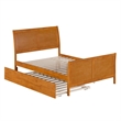 Portland Full Wood Bed with Matching Footboard & Trundle in Light Toffee