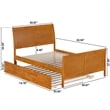 Portland Full Wood Bed with Matching Footboard & Trundle in Light Toffee