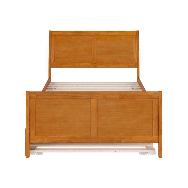 Portland Full Wood Bed with Matching Footboard & Trundle in Light Toffee