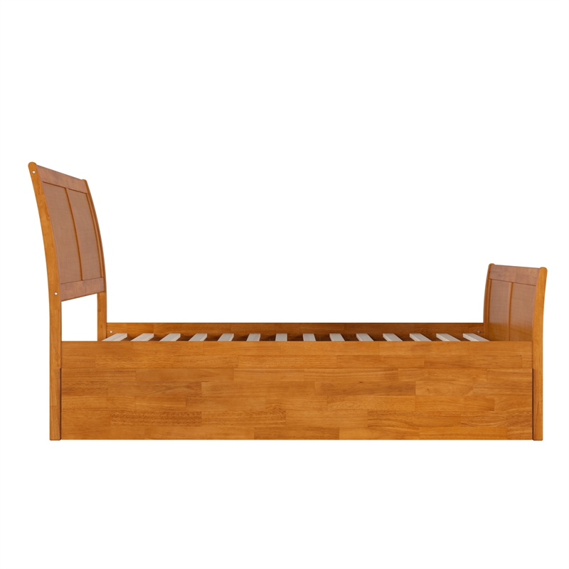 Portland Full Wood Bed with Matching Footboard & Trundle in Light Toffee