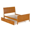 Portland Full Wood Bed with Matching Footboard & Trundle in Light Toffee