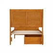 Portland Twin XL Storage Wood Bed with Matching Footboard in Light Toffee