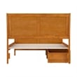 Portland Full Storage Wood Platform Bed with Matching Footboard in Light Toffee