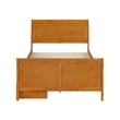 Portland Full Storage Wood Platform Bed with Matching Footboard in Light Toffee