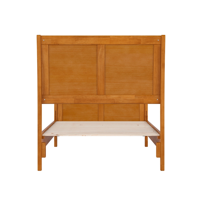 Valencia Twin XL Low Profile Platform Bed w/Matching Footboard in Light Toffee