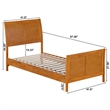 Valencia Twin XL Low Profile Platform Bed w/Matching Footboard in Light Toffee