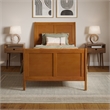 Valencia Twin XL Low Profile Platform Bed w/Matching Footboard in Light Toffee
