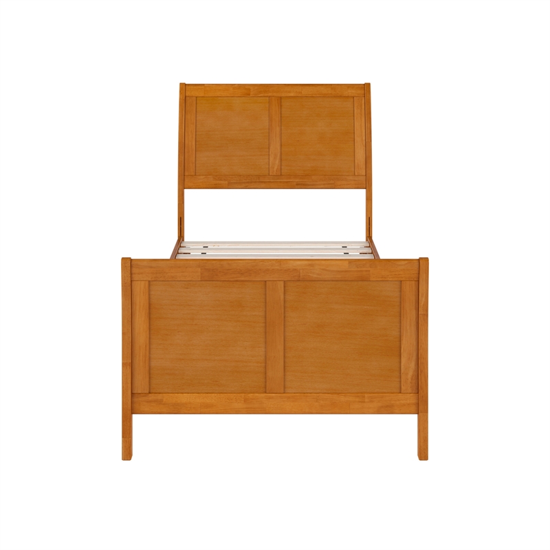 Valencia Twin XL Low Profile Platform Bed w/Matching Footboard in Light Toffee