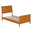 Valencia Twin XL Low Profile Platform Bed w/Matching Footboard in Light Toffee