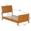 Valencia Twin Low Wood Platform Bed with Matching Footboard in Light Toffee
