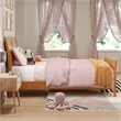Valencia Twin Low Wood Platform Bed with Matching Footboard in Light Toffee