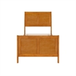 Valencia Twin Low Wood Platform Bed with Matching Footboard in Light Toffee