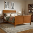 Valencia Full Low Wood Platform Bed with Matching Footboard in Light Toffee