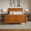 Valencia Full Low Wood Platform Bed with Matching Footboard in Light Toffee