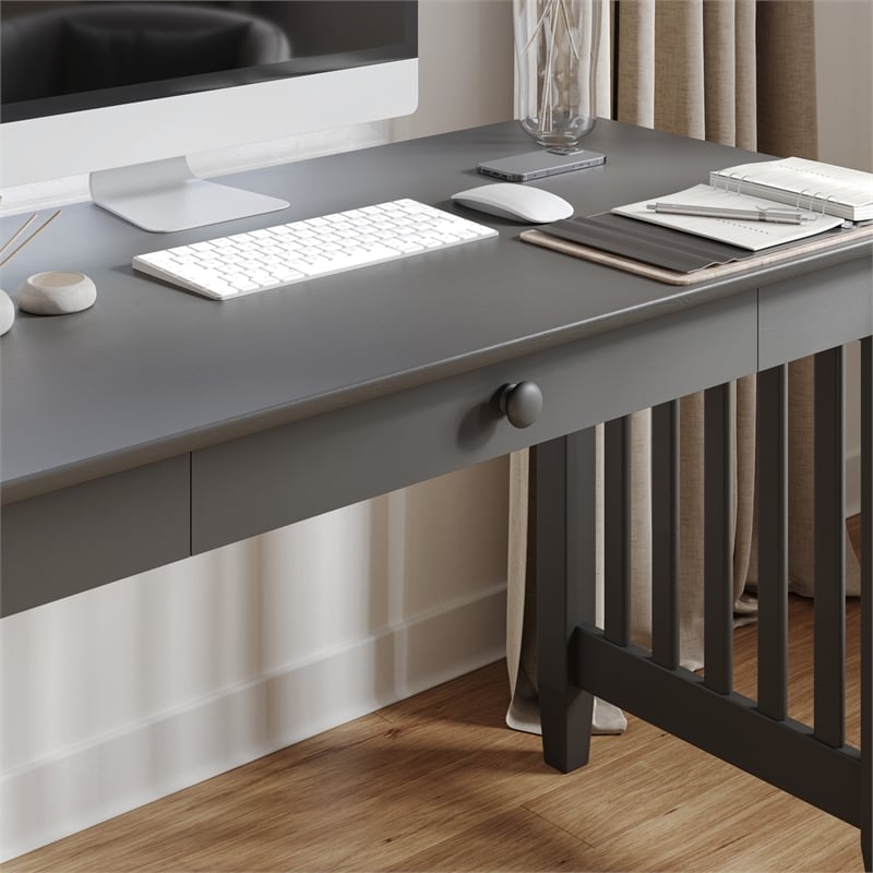 AFI Mission Solid Wood Writing Office Desk with Drawer in Gray