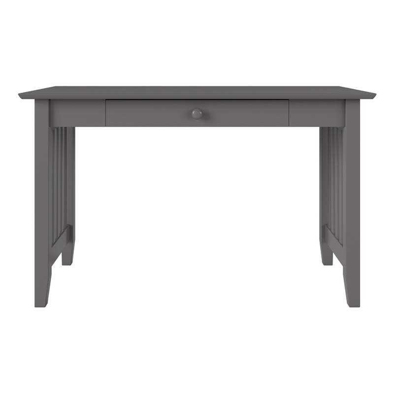 AFI Mission Solid Wood Writing Office Desk with Drawer in Gray